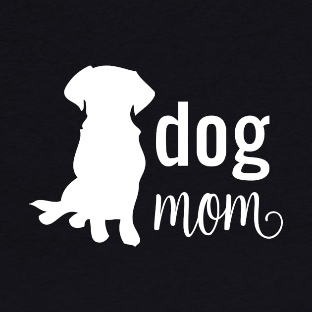 Dog Mom Silhouette White by erinmizedesigns